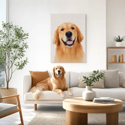 Personalized Pet Canvas Print Custom Frameless Wall Art from Photo – Dog Cat Portrait Home Decoration